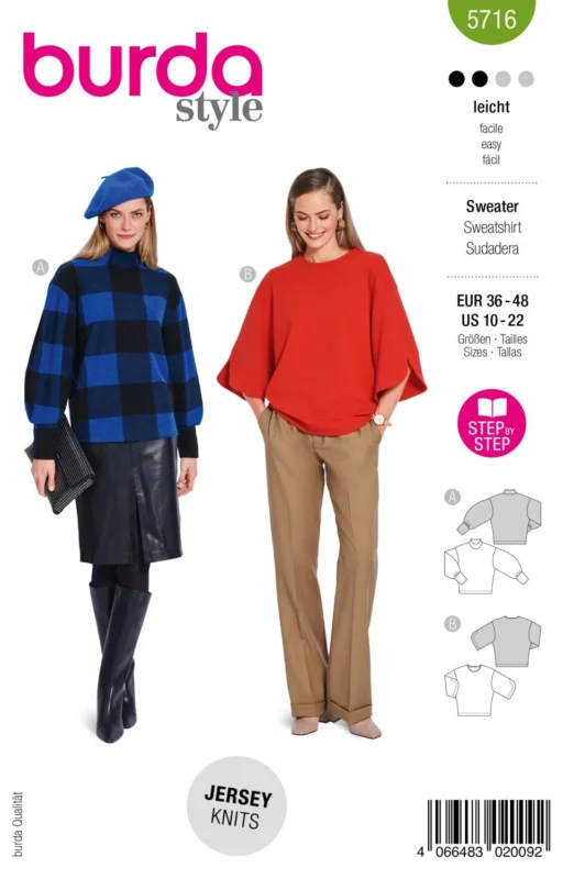 Burda 5716 - Sweatshirt Nedsatt pris