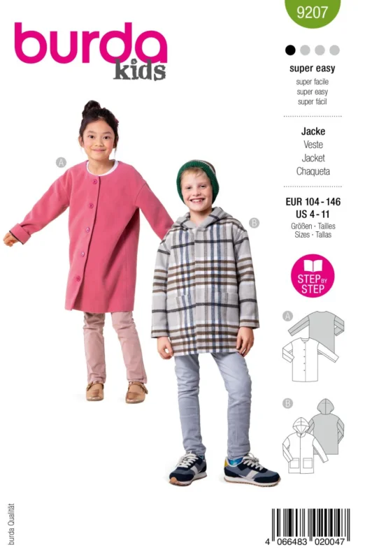Burda 9207 - Barnkappor risnedsättning