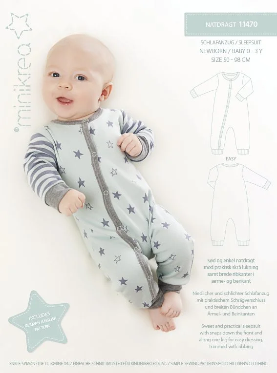 Babypyjamas med tryckknappar Minikrea 11470 Beställ nu