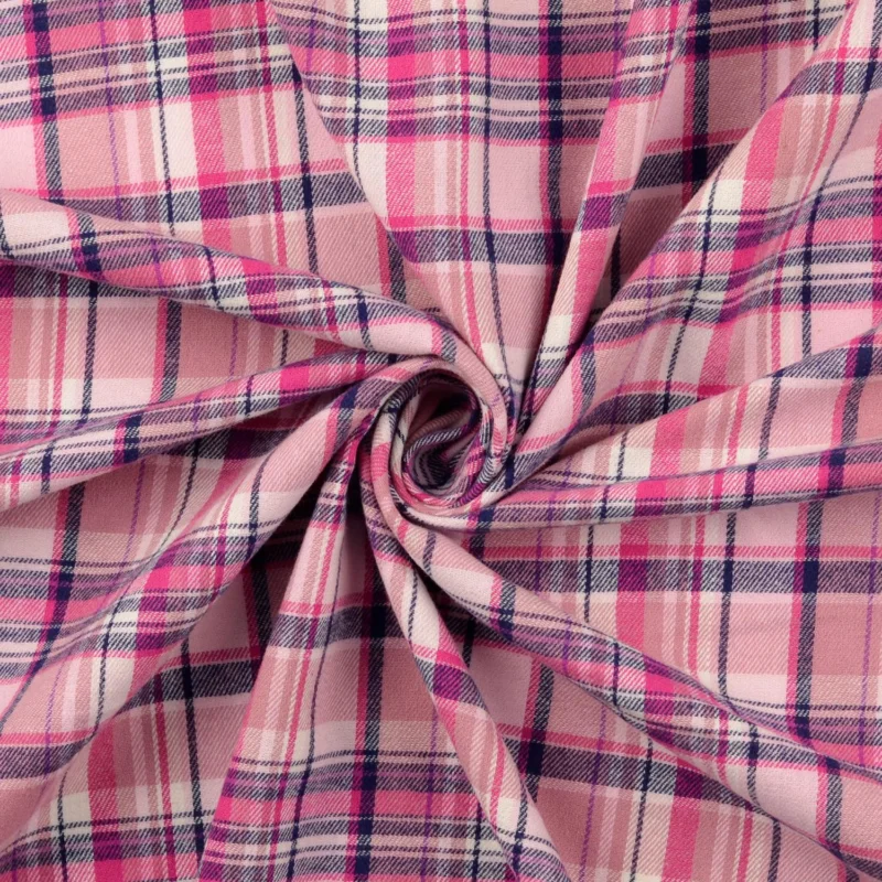 Fynd Flanell rutig – rosa
