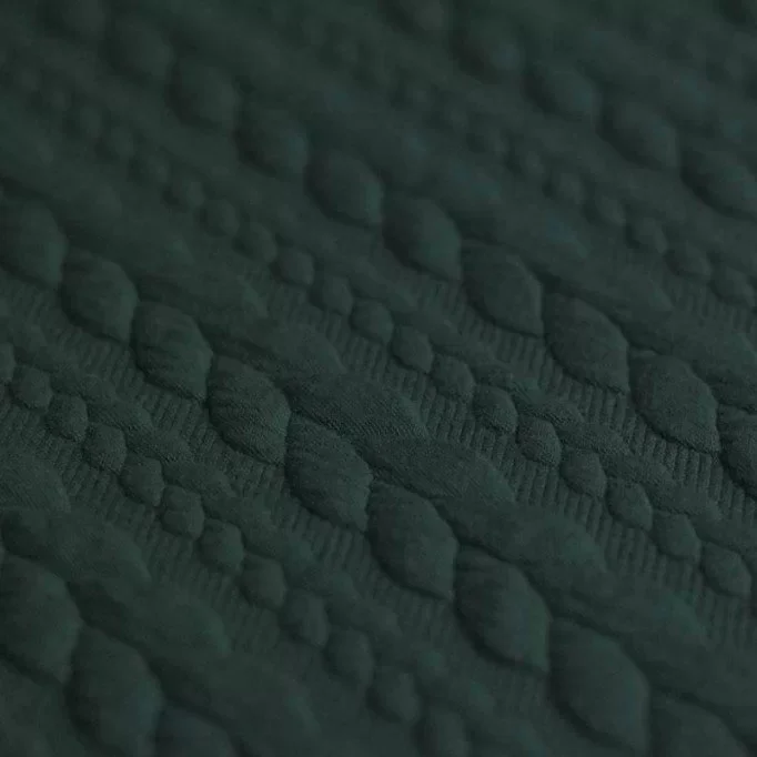 Cable Knit-trikå Grön – 150 cm, 340 g/m² Utförsäljning