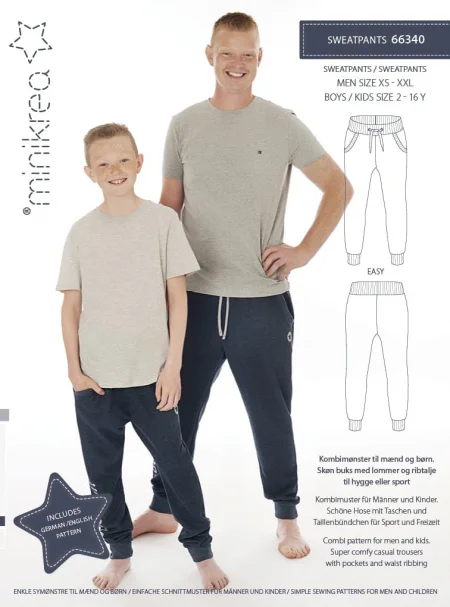 Sweatpants (XS–XXL och 2–16 år) – Minikrea 66340 Billigare