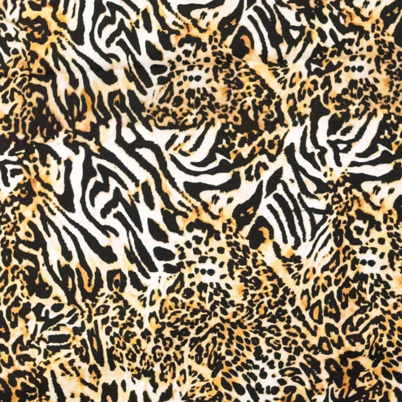 French terry flossad - Djurprint Beige Begränsat erbjudande