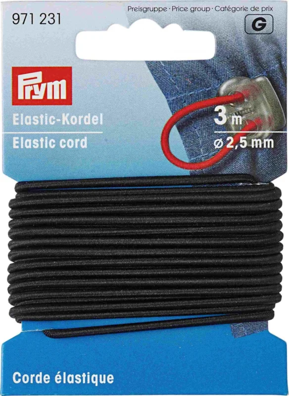 Resårsnodd 2,5mm x 3m Billigare