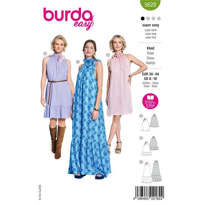 Burda Easy 5628, Sommarklänning halterneck Nyhet