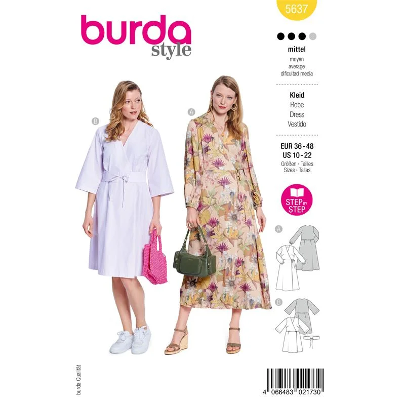 Erbjudandepris Burda Style 5637 – Omlottklänning dam (36-48)