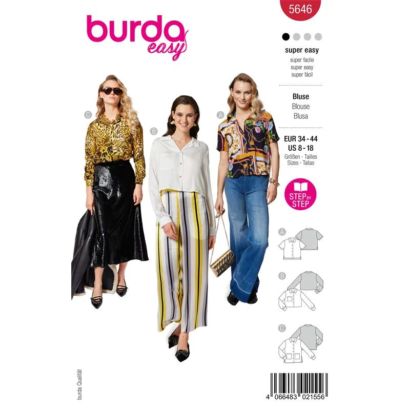Bästa pris Burda Easy 5646 – Skjortblus dam (34-44)