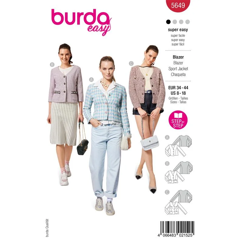 Erbjudande Burda Easy 5649 – Boucléblazer dam (34-44)