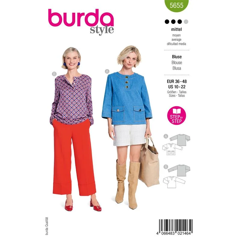 Burda Style 5655 – Blus dam (36-48) Expressleverans