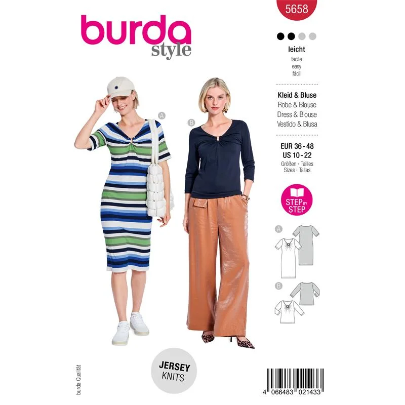 Kundfavorit Burda Style 5658 – Klänning och topp dam (36-48)