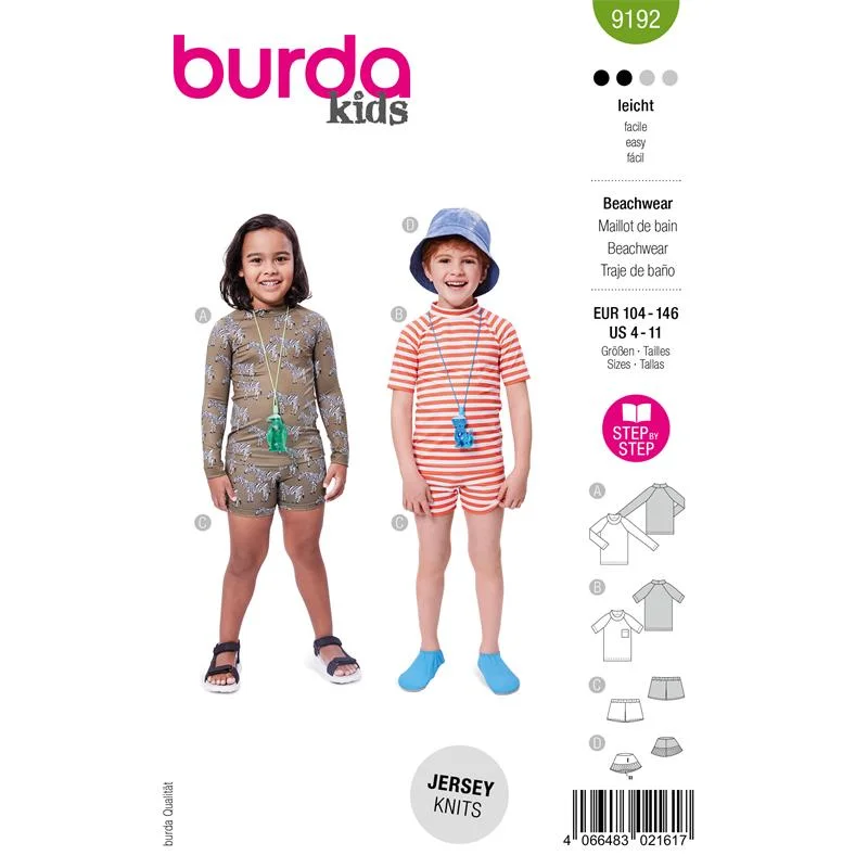 Säker betalning Burda 9192 – Badkläder barn (104–146)