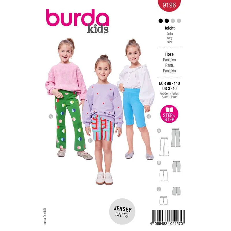 Extra rabatt Burda Kids 9196 – Byxor barn (98-140)