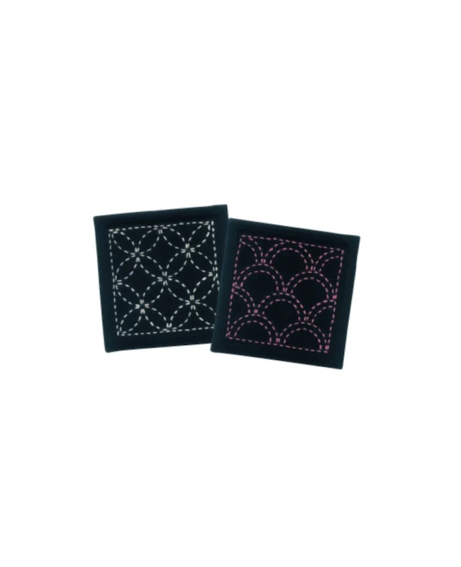 Premium Olympus sashiko-kit – 2 underlägg i marinblått