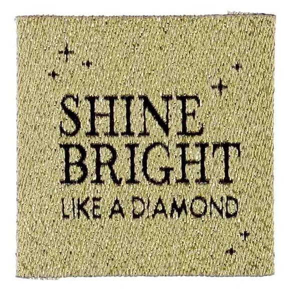 Vävd etikett Shine Bright Like A Diamond, 4 st Fynd
