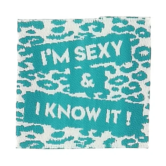 Fynd Vävd etikett I'm Sexy & I Know It!, 4 st
