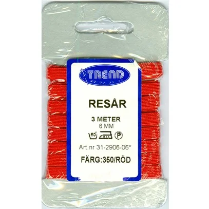 Snabb leverans Resår 6 mm Röd
