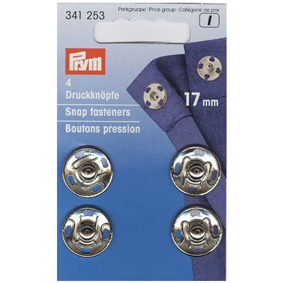 Expressleverans Tryckknappar 17 mm Silver